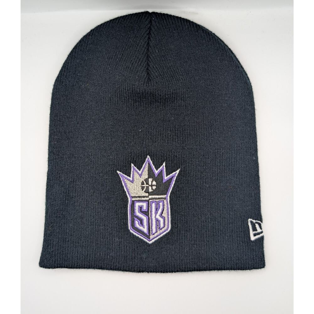 Sacramento Kings Beanie Hat Lot (2) NBA Licensed New Era Knit Caps Black & White